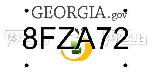 8FZA72 Georgia License Plate