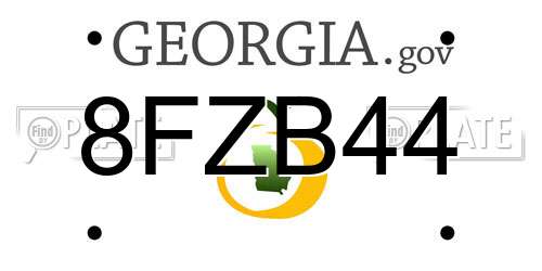 8FZB44 Georgia License Plate