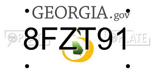 8FZT91 Georgia License Plate