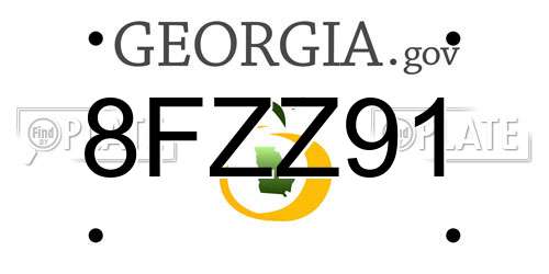 8FZZ91 Georgia License Plate