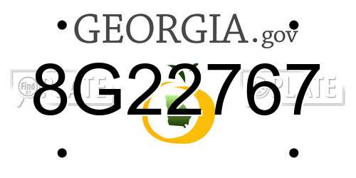 8G22767 Georgia License Plate