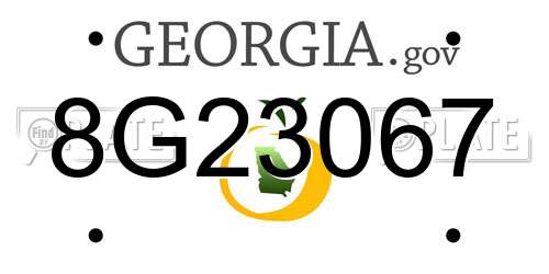 8G23067 Georgia License Plate