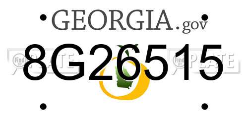 8G26515 Georgia License Plate