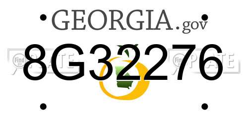 8G32276 Georgia License Plate