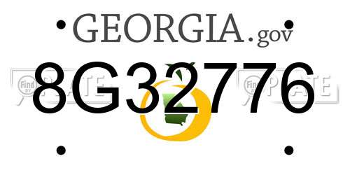 8G32776 Georgia License Plate