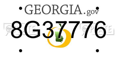 8G37776 Georgia License Plate