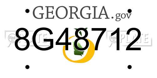 8G48712 Georgia License Plate