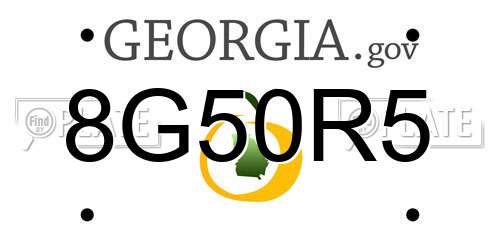 8G50R5 Georgia License Plate
