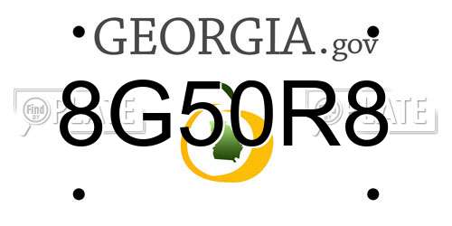 8G50R8 Georgia License Plate