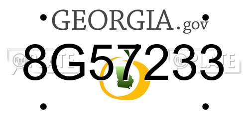 8G57233 Georgia License Plate