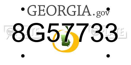 8G57733 Georgia License Plate