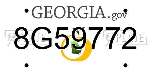 8G59772 Georgia License Plate