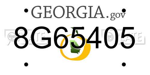 8G65405 Georgia License Plate