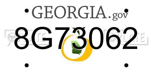 8G73062 Georgia License Plate
