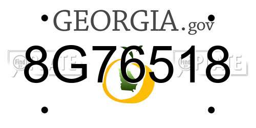 8G76518 Georgia License Plate