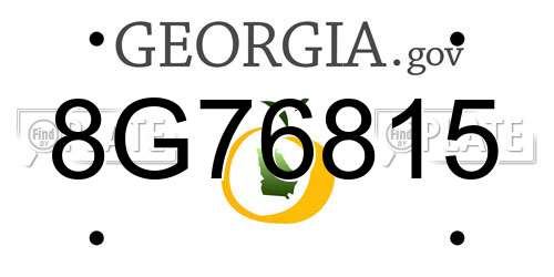 8G76815 Georgia License Plate