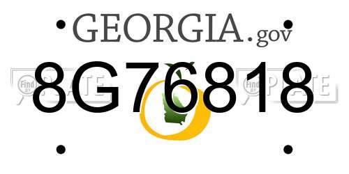 8G76818 Georgia License Plate