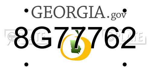 8G77762 Georgia License Plate