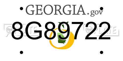 8G89722 Georgia License Plate