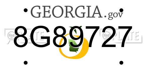 8G89727 Georgia License Plate