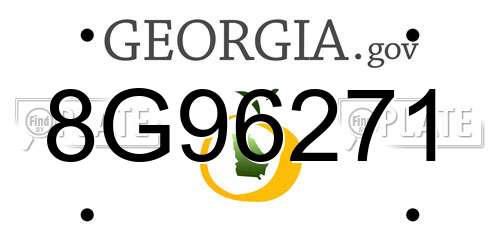 8G96271 Georgia License Plate