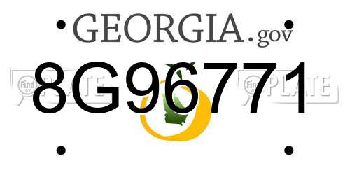 8G96771 Georgia License Plate