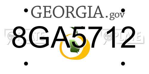 8GA5712 Georgia License Plate