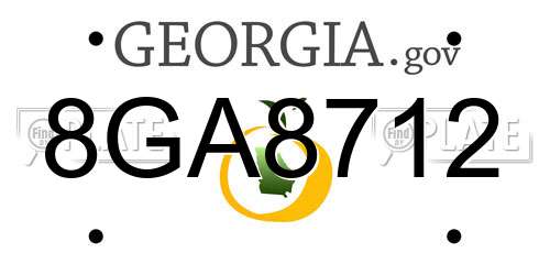8GA8712 Georgia License Plate