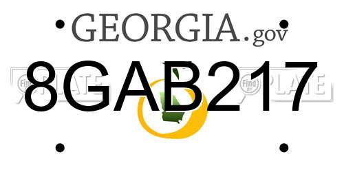 8GAB217 Georgia License Plate