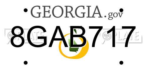 8GAB717 Georgia License Plate
