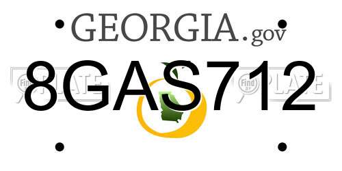 8GAS712 Georgia License Plate