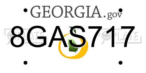8GAS717 Georgia License Plate