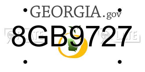 8GB9727 Georgia License Plate
