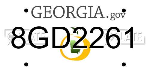 8GD2261 Georgia License Plate
