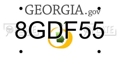 8GDF55 Georgia License Plate