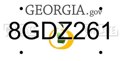 8GDZ261 Georgia License Plate
