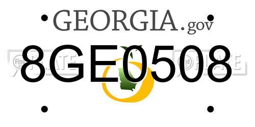 8GE0508 Georgia License Plate