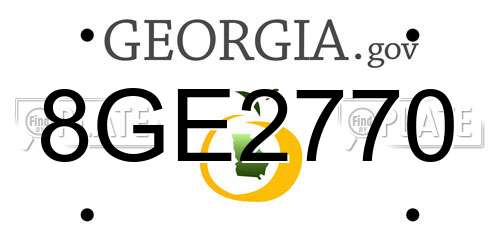 8GE2770 Georgia License Plate