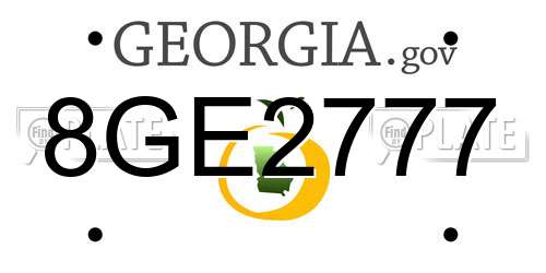 8GE2777 Georgia License Plate