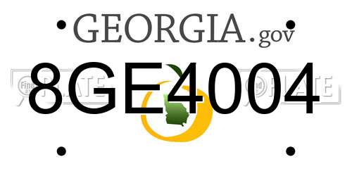 8GE4004 Georgia License Plate