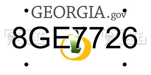 8GE7726 Georgia License Plate