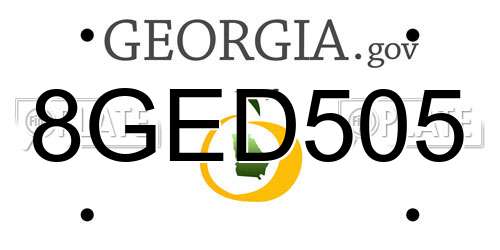 8GED505 Georgia License Plate