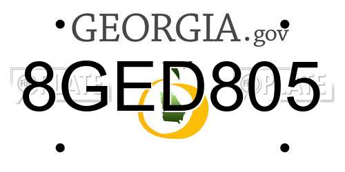8GED805 Georgia License Plate