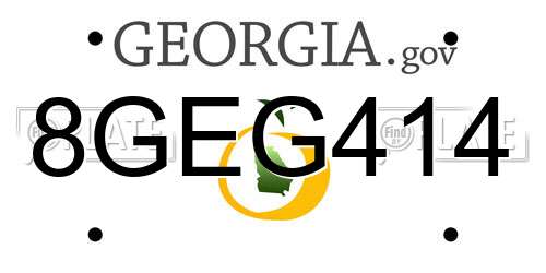 8GEG414 Georgia License Plate