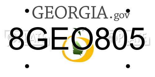 8GEO805 Georgia License Plate