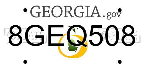 8GEQ508 Georgia License Plate