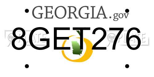 8GET276 Georgia License Plate