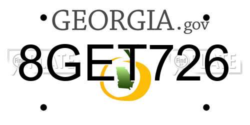 8GET726 Georgia License Plate