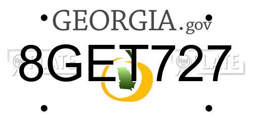 8GET727 Georgia License Plate