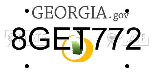 8GET772 Georgia License Plate